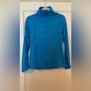 Champion Long Sleeve 1/4 Zip Workout Pullover Light Blue Size S